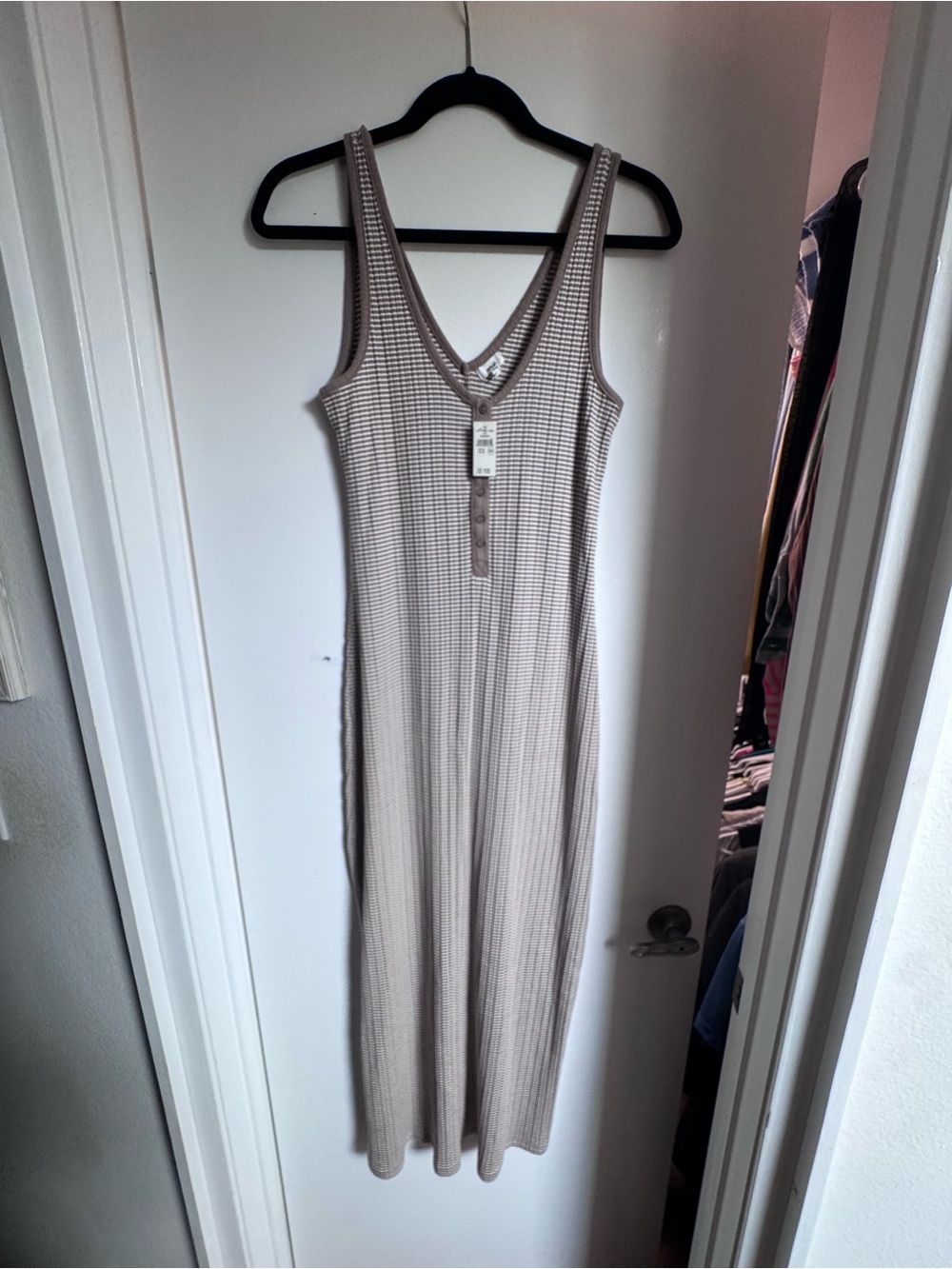 BUNDLE****NWT Aerie Ribbed Henley Maxi Dress Bundle – Size Medium (2 Dresses) - Picture 2 of 11